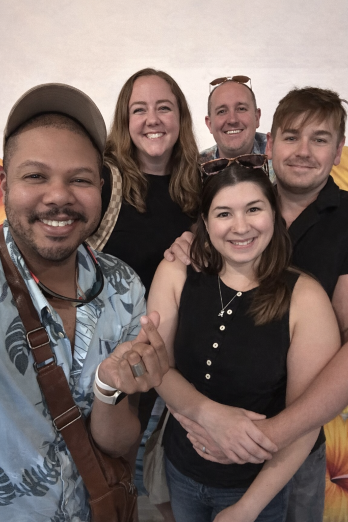 The team at AUSSIE GOT IT, GONE, and MacMo Photo at Matiki Island BBQ in Las Vegas.